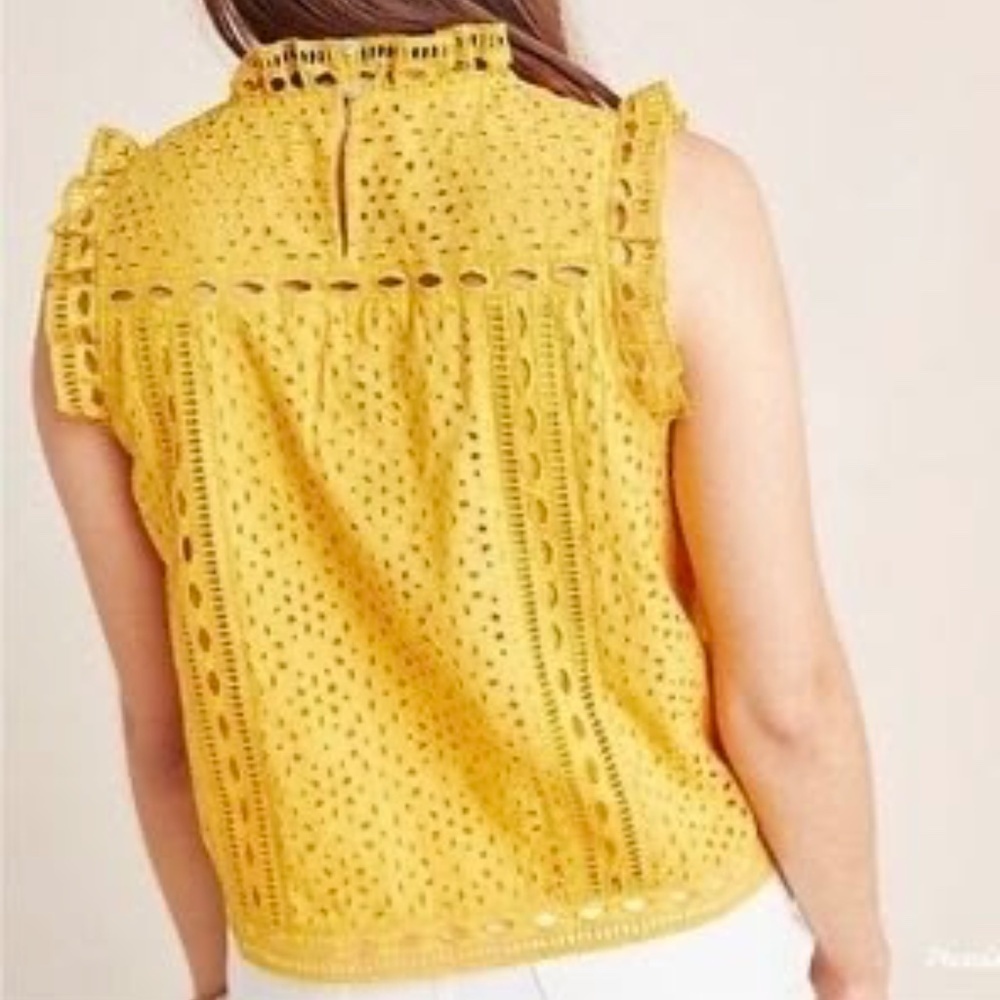 *FIRM PRICE* Maeve by Anthropologie Tilly Eyelet Blouse - Picture 2 of 9